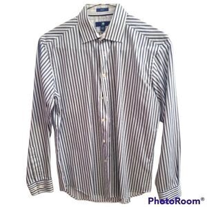 Egara Slim Fit 100% Cotton Men's Dress Shirt, Size L